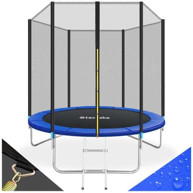 tectake Studsmatta Garfunky med skyddsnät , upp till 80 kg - 244 cm