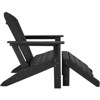 tectake Fotpall - svart/svart