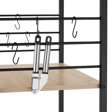 tectake Serveringsvagn Rugby 65,5x45,5x88,5cm - Industriellt lätt trä, ek Sonoma