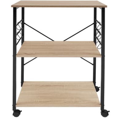 tectake Serveringsvagn Rugby 65,5x45,5x88,5cm - Industriellt lätt trä, ek Sonoma