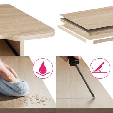 tectake Serveringsvagn Rugby 65,5x45,5x88,5cm - Industriellt lätt trä, ek Sonoma