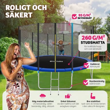 tectake Studsmatta Garfunky med skyddsnät , upp till 80 kg - 427 cm