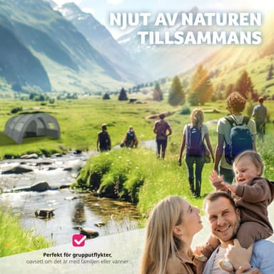 tectake Tunneltält Festivaltält Roskilde för 6 personer - ljusgrå/mörkgrå