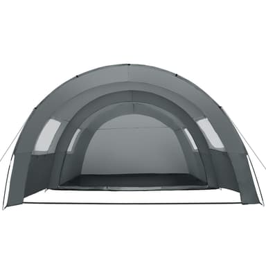 tectake Tunneltält Festivaltält Roskilde för 6 personer - ljusgrå/mörkgrå