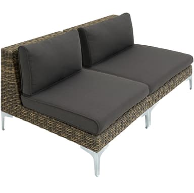 tectake Modulärt loungeset Villanova Aluminium Set 3 2-sits - Antracitgrå melerad