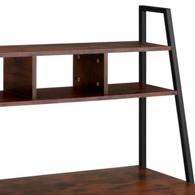 tectake Skrivbord Exeter 85,5x46,5x140cm - Industriellt mörkt trä, rustikt