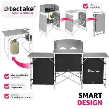 tectake Campingkök XXL med 5 fack - svart
