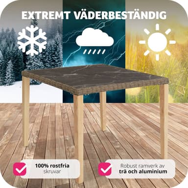 tectake Rottingbord Tarent 93,5x93,5x75cm - natur