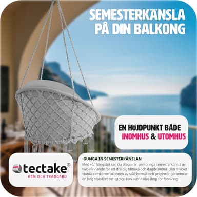 tectake Hängstol Samira - grå