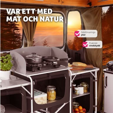 tectake Campingkök XXL med 5 fack - svart