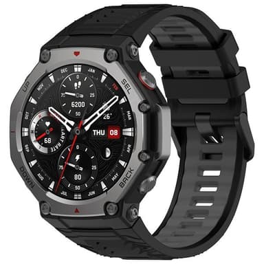 Silikonarmband till Amazfit T-REX 3 - Svart/Grå