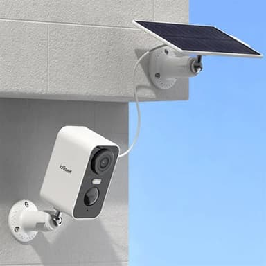 ieGeek trådlös övervakningskamera 3MP med solcellsladdning och tvåvägskommunikation – Vit