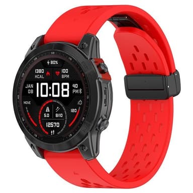 Silikonarmband till Garmin Fenix 5 / 6 / 7 / 8  20mm - Röd