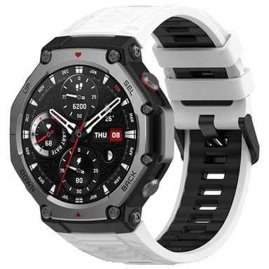 Silikonarmband till Amazfit T-REX 3 - Vit/Svart