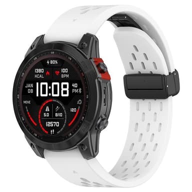 Silikonarmband till Garmin Fenix 5 / 6 / 7 / 8  20mm - Vit