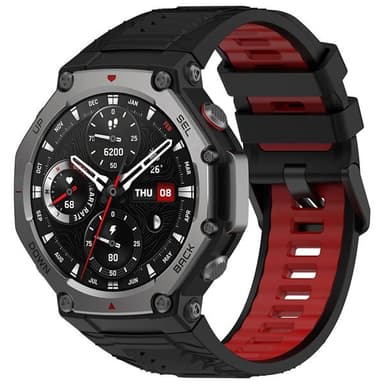 Silikonarmband till Amazfit T-REX 3 - Svart/Röd