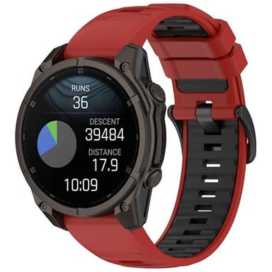 Silikonarmband till Garmin Fenix 8 47mm - Röd
