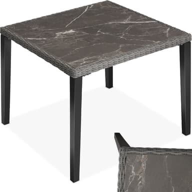 tectake Rottingbord Tarent 93,5x93,5x75cm - grå