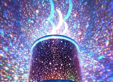 Star Master nattlampa med roterande stjärnor och LED-belysning