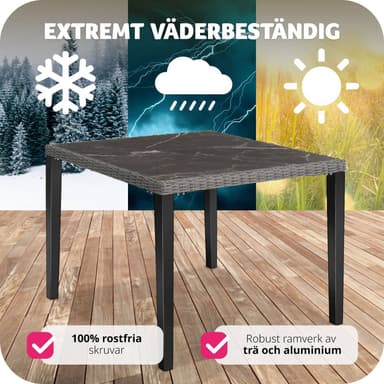 tectake Rottingbord Tarent 93,5x93,5x75cm - grå