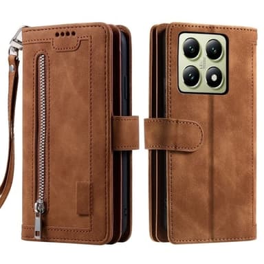 För Xiaomi 14T Pro Fodral med Dragkedja och 9 Kortplatser