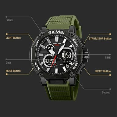 SKMEI Multi Digital Armbandsklocka Klocka Night Vision Elektronisk - Guld