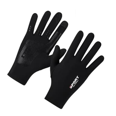 Sport Touch Screen Handskar - Svart Tunn Fleece, Full Finger L