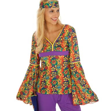 tectake Maskeraddräkt Dam Hippie Set