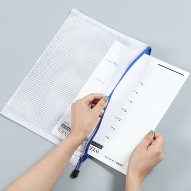 A5 Dokumentpåsar, plastfickor med zip 12-pack Grön