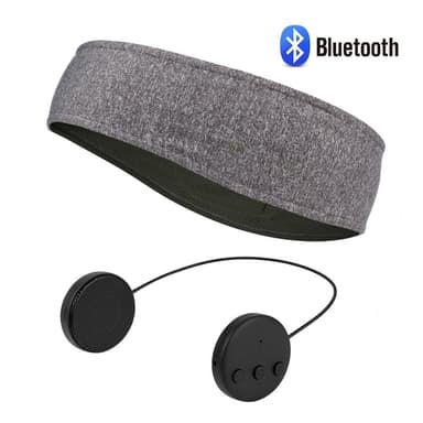 Sovhörlurar - Pannband med Bluetooth hörlurar och mikrofon Grå