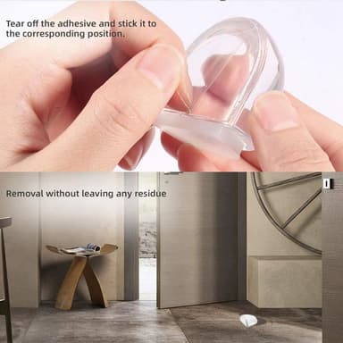 Rund självhäftande dörrstopp 4-pack Transparent