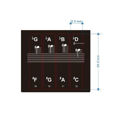 Etiketter klistermärken för piano keyboard 88/61/54/49 tangenter