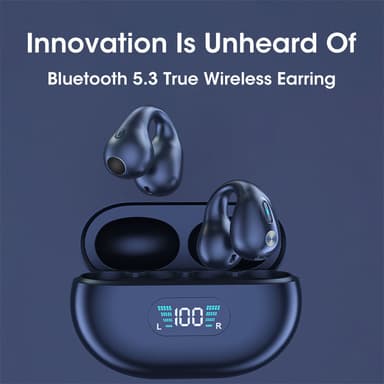 Trådlösa open-ear hörlurar Bluetooth 5.2 Svart