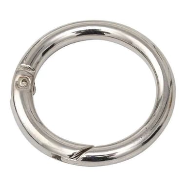 Runda nyckelringar med karbinlås 10-pack Silver