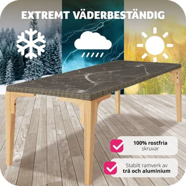 tectake Rottingbord Foggia 196x87x76cm - natur