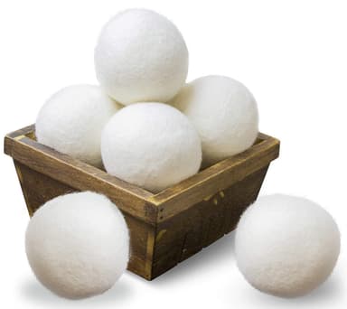 Torkbollar av ull 3 cm 6-pack Vit S