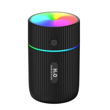 Luftfuktare med färgglad LED lampa Svart