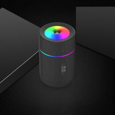 Luftfuktare med färgglad LED lampa Svart