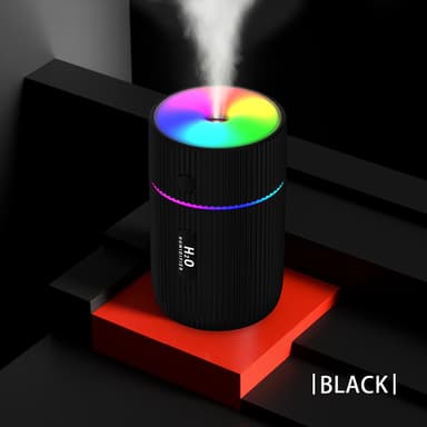 Luftfuktare med färgglad LED lampa Svart