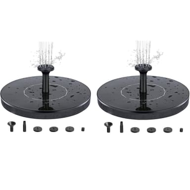 2 Pack Fontän med solceller 16 cm -Solcellsfontän/Vattenfontän