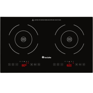 tectake Induktionskokplatta dubbel 3500 W - svart