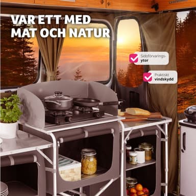 tectake Campingkök XXL med 5 fack - grå