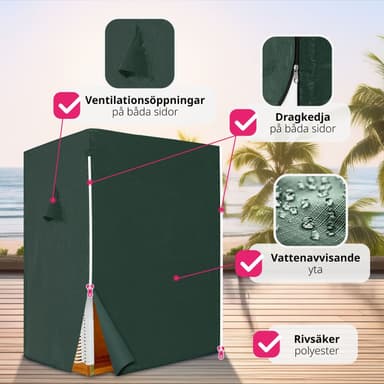 tectake Strandkorgstol med dyna, inkluderar överskyddsdrag - röd/vit