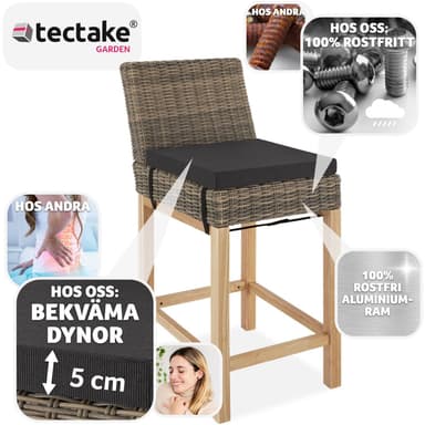 tectake Rotting barstol Latina - natur