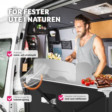 tectake Campingkök Lyx med 4 fack - svart