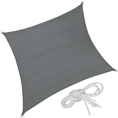 tectake Solsegel i polyeten kvadratiskt, grå - 500 x 500 cm