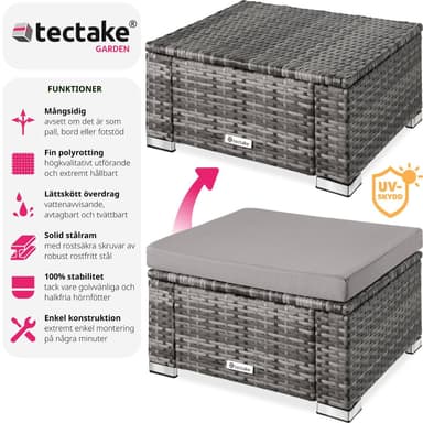tectake Pall med dyna konstrotting - grå