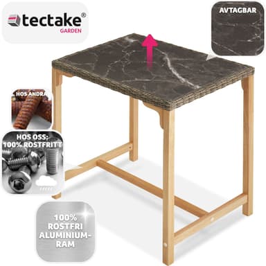 tectake Rotting barbord Kutina 96x65x100cm - natur
