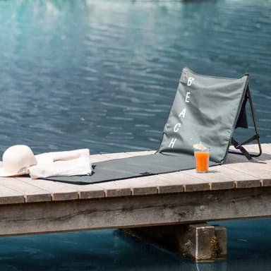 tectake 2 strandmattor med ryggstöd - grå