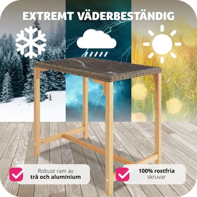 tectake Rotting barbord Kutina 96x65x100cm - natur